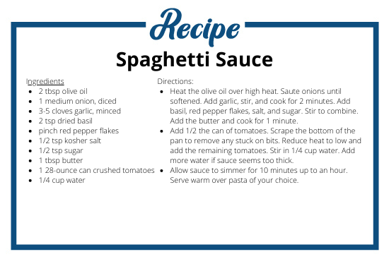 Spaghetti Sauce Recipe